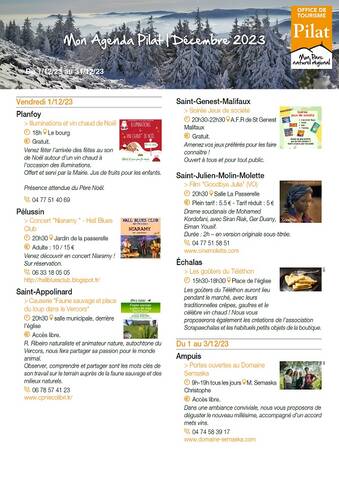 Agenda Pilat Décembre 2023