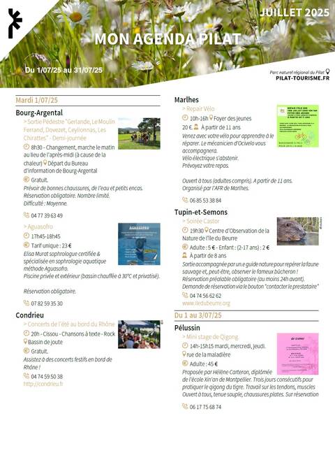 Agenda Juillet 2025 Massif du Pilat